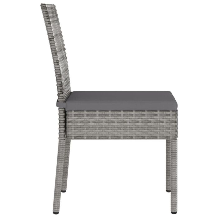 Vidaxl 5 Piece Outdoor Dining Set With Cushions Poly Rattan Grey