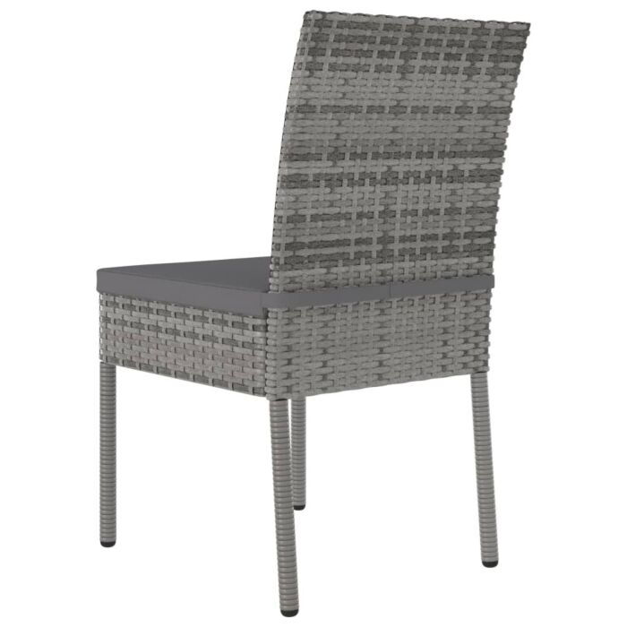 Vidaxl 5 Piece Outdoor Dining Set With Cushions Poly Rattan Grey