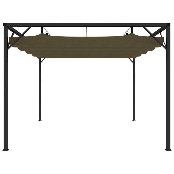 Vidaxl Garden Gazebo With Retractable Roof 3x3 M Taupe 180 G/m²