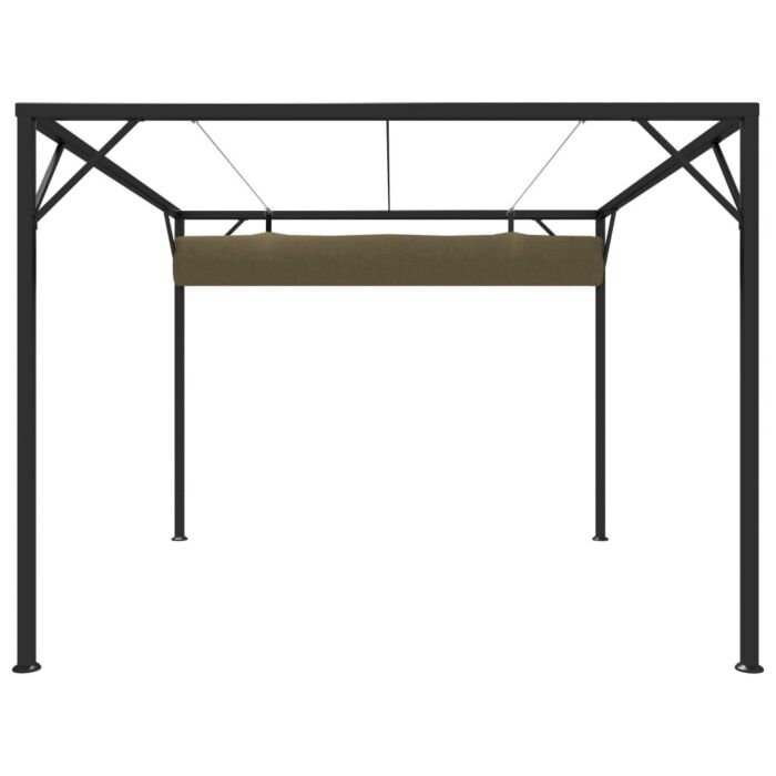 Vidaxl Garden Gazebo With Retractable Roof 3x3 M Taupe 180 G/m²