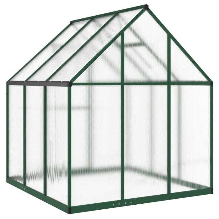 Vidaxl Greenhouse With Base Frame Green 169x169x195 Cm Aluminium