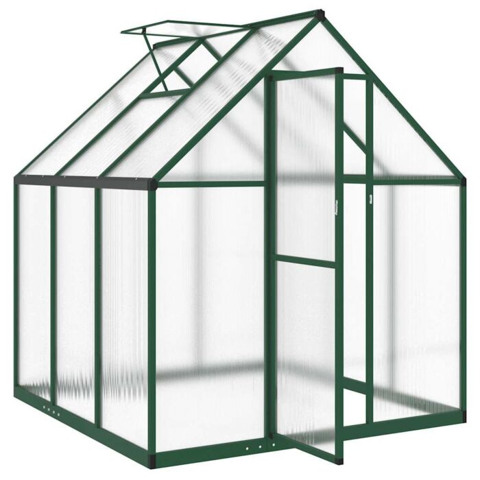Vidaxl Greenhouse With Base Frame Green 169x169x195 Cm Aluminium