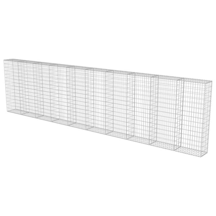 Vidaxl Gabion Wall With Covers Galvanised Steel 600x30x150 Cm
