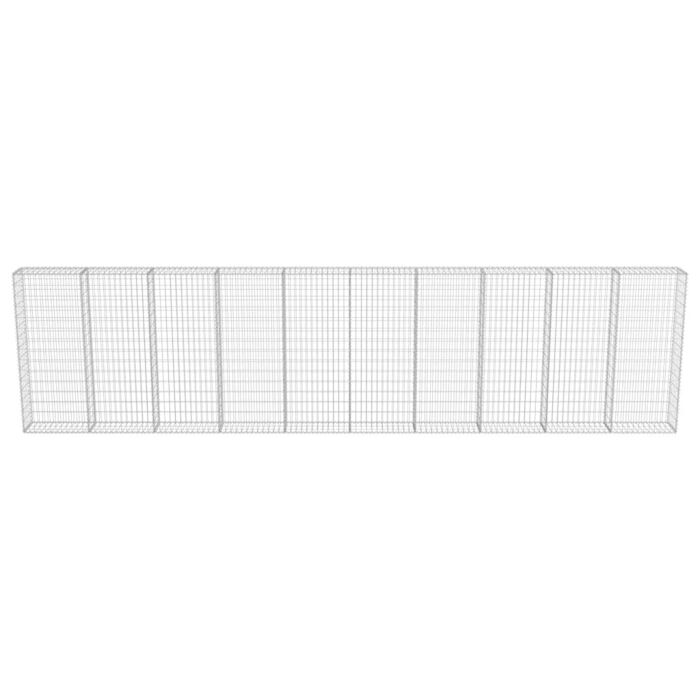 Vidaxl Gabion Wall With Covers Galvanised Steel 600x30x150 Cm