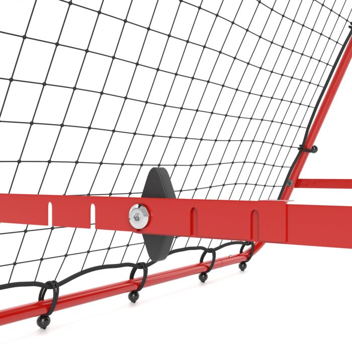 Homcom Double Sided Football Rebounder Net, Football Rebound Goal With 5 Adjustable Angles, Red