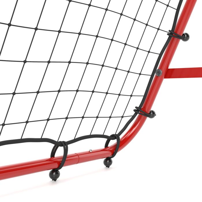 Homcom Double Sided Football Rebounder Net, Football Rebound Goal With 5 Adjustable Angles, Red
