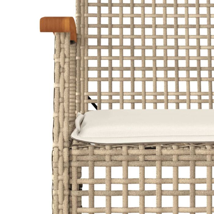 Vidaxl 5 Piece Garden Dining Set With Cushions Beige Poly Rattan