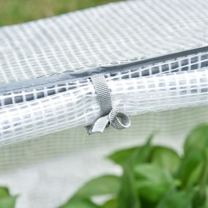 Outsunny Mini Greenhouse Portable Flower Planter Tomato Vegetable House For Garden Backyard With Zipper 120 X 60 X 60 Cm, White