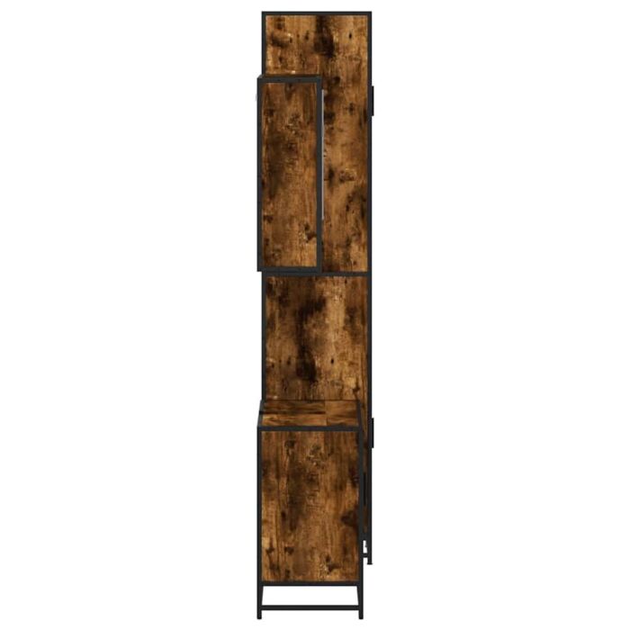 Vidaxl 4 Piece Bathroom Furniture Set Smoked Oak Engineered Wood