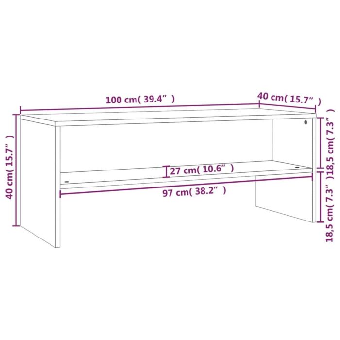 Vidaxl Tv Cabinet Concrete Grey 100x40x40 Cm Engineered Wood