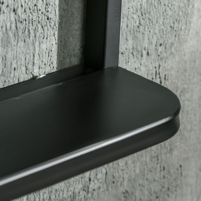 Homcom Modern Square Wall Mirror With Storage Shelf, 70 X 50 Cm Mirrors, Black