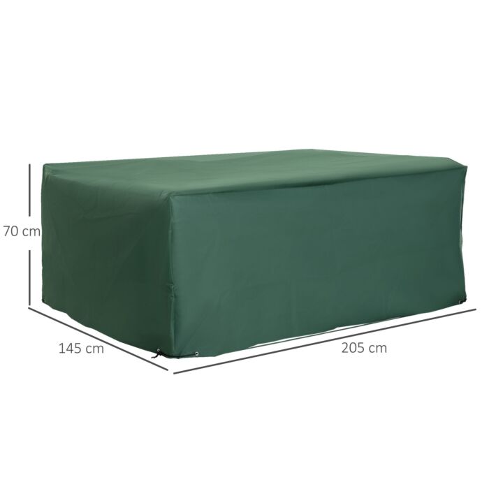 Outsunny 600d Garden Furniture Cover Outdoor Garden Rattan Furniture Protection Oxford Patio Set Cover Waterproof Anti-uv Green 205 X 145 X 70cm