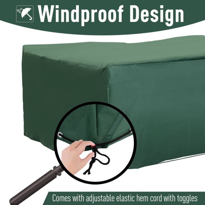Outsunny 600d Garden Furniture Cover Outdoor Garden Rattan Furniture Protection Oxford Patio Set Cover Waterproof Anti-uv Green 205 X 145 X 70cm
