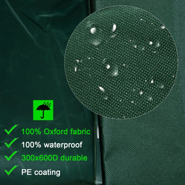 Outsunny 600d Garden Furniture Cover Outdoor Garden Rattan Furniture Protection Oxford Patio Set Cover Waterproof Anti-uv Green 205 X 145 X 70cm