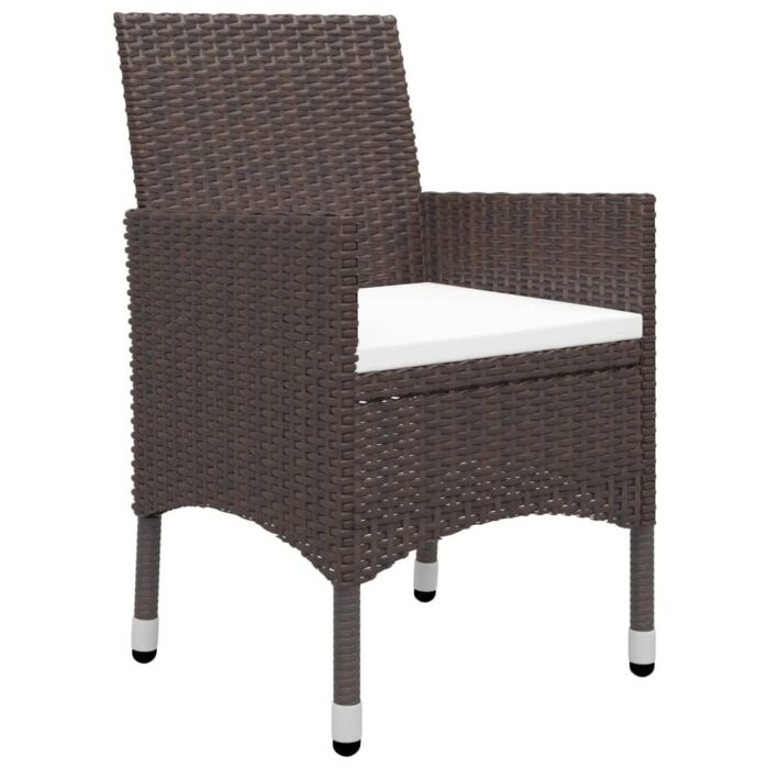 Vidaxl 5 Piece Garden Dining Set With Cushions Brown