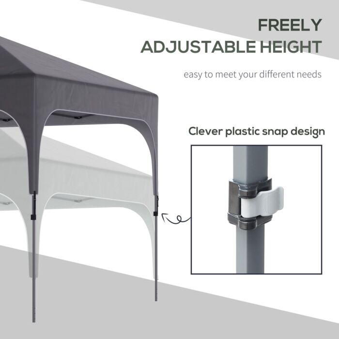 Outsunny 3 X 3 (m) Pop Up Gazebo, Foldable Canopy Tent With Carry Bag With Wheels And 4 Leg Weight Bags For Outdoor Garden Patio Party, Dark Grey