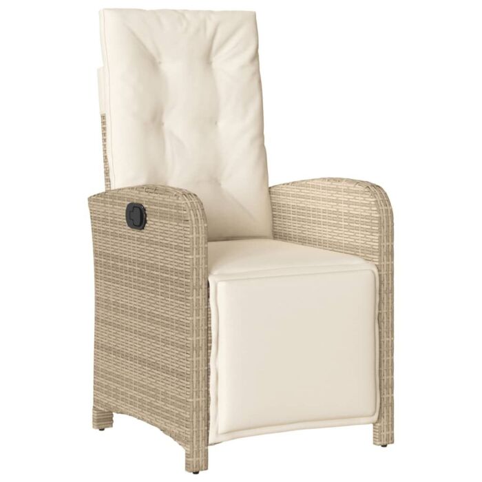 Vidaxl 3 Piece Bistro Set With Cushions Beige Poly Rattan