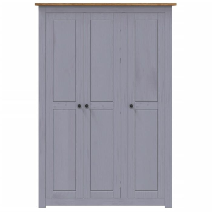 Vidaxl 3-door Wardrobe Grey 118x50x171.5 Cm Pine Panama Range