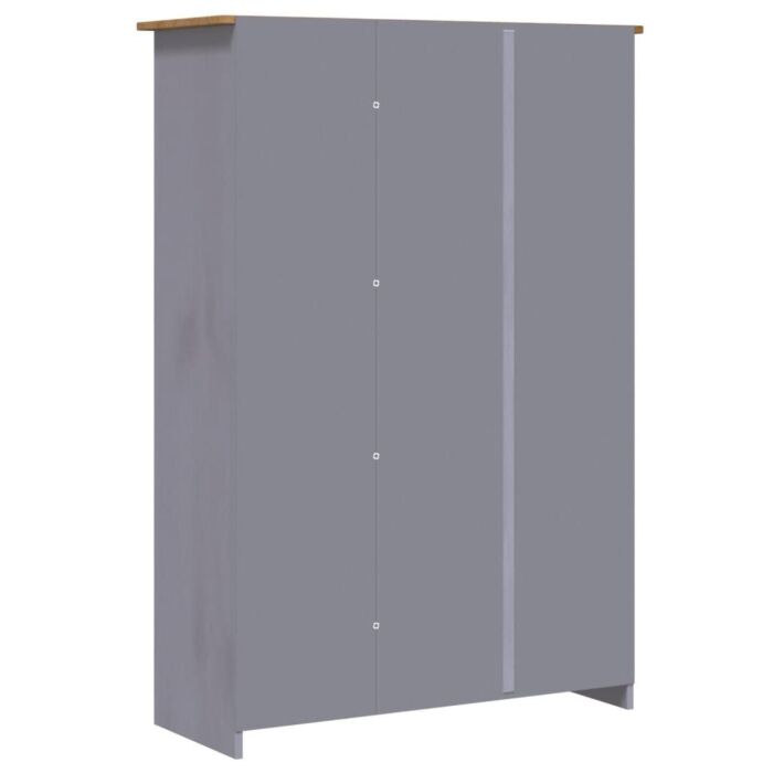Vidaxl 3-door Wardrobe Grey 118x50x171.5 Cm Pine Panama Range