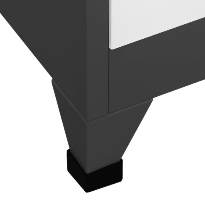 Vidaxl Locker Cabinet Anthracite And White 90x45x180 Cm Steel