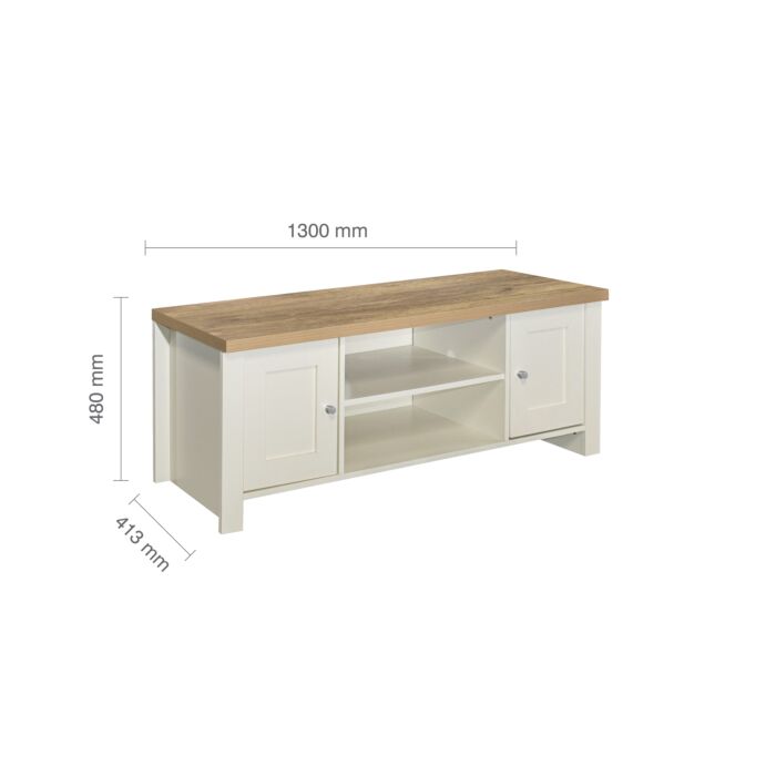 Highgate Large Tv Unit Cream & Oak