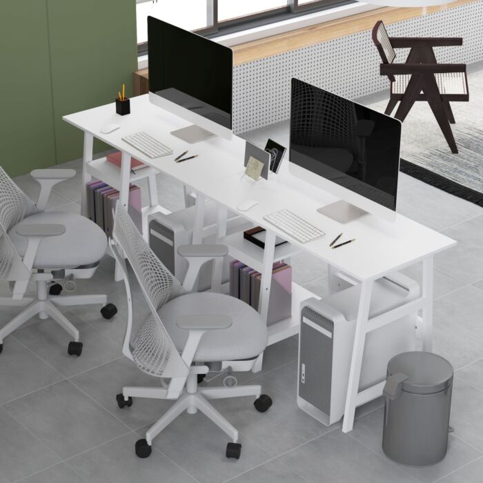 Homcom Compact Computer Desk With Storage Shelves, Study Table With Bookshelf, Pc Table Workstation For Home Office, Study, Easy Assembly, 106 X 51cm, White