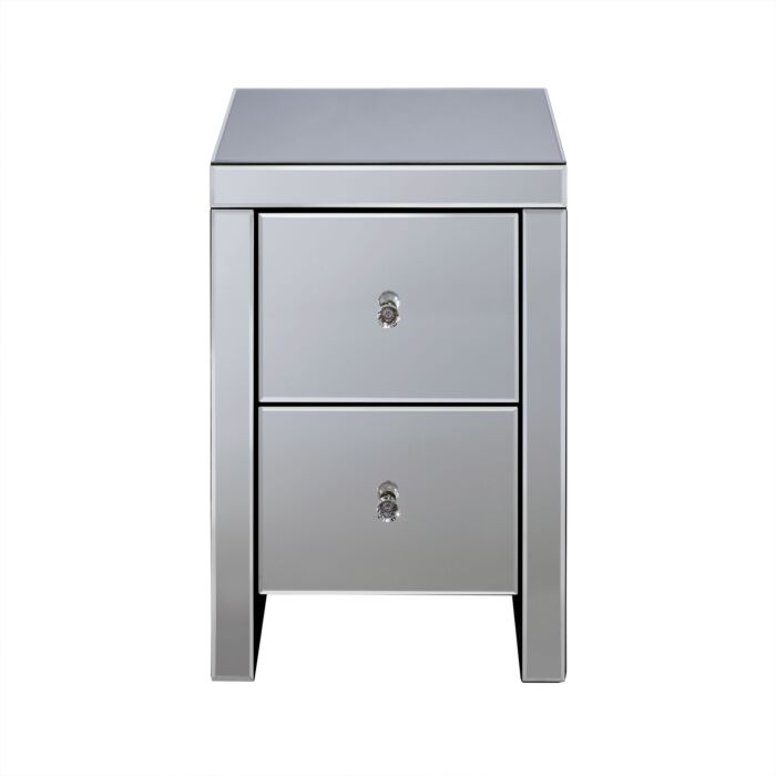 Seville 2 Drawer Bedside Mirrored