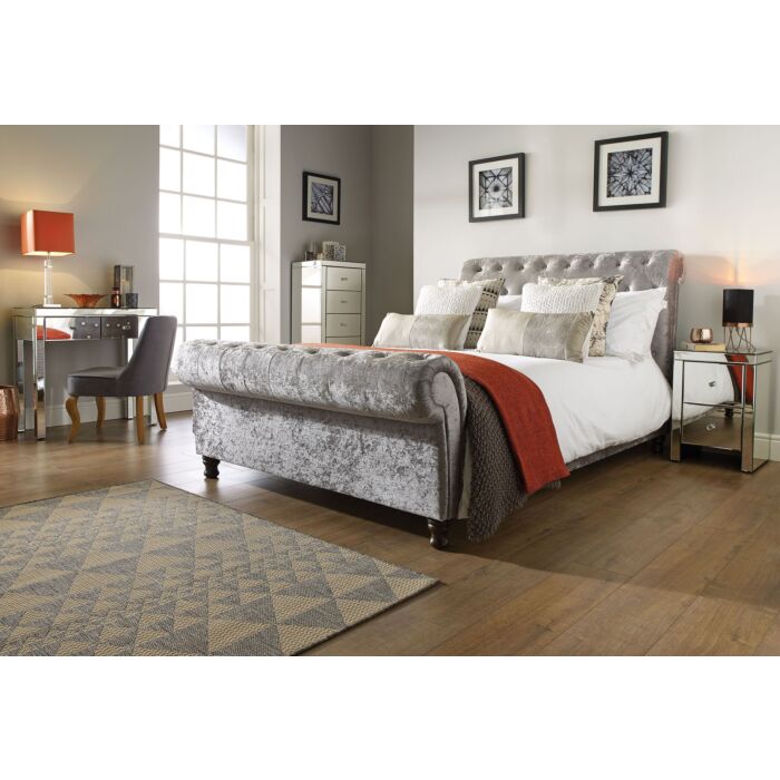 Seville 2 Drawer Bedside Mirrored