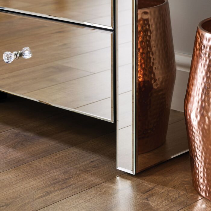 Seville 2 Drawer Bedside Mirrored