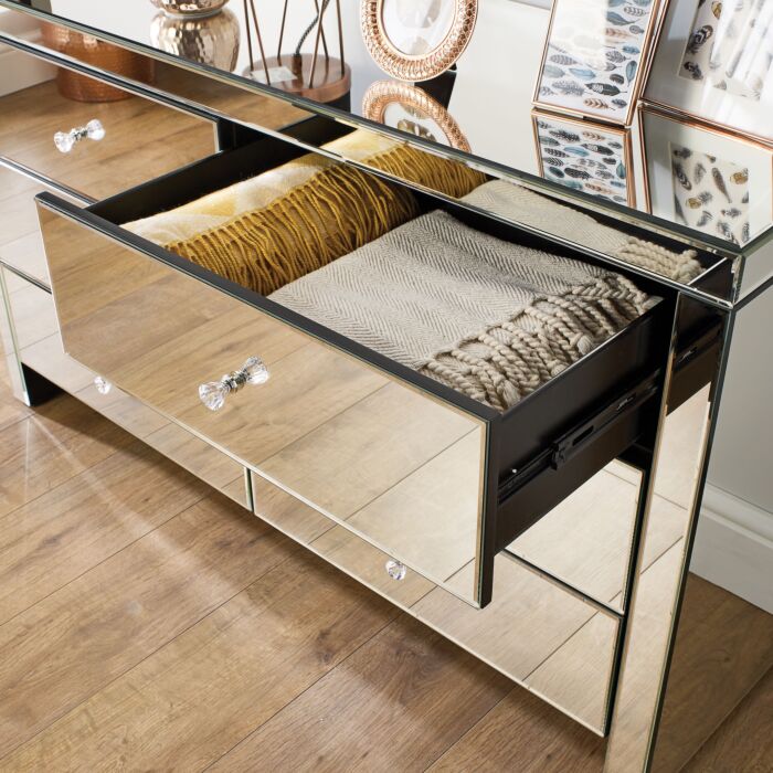 Seville 2 Drawer Bedside Mirrored