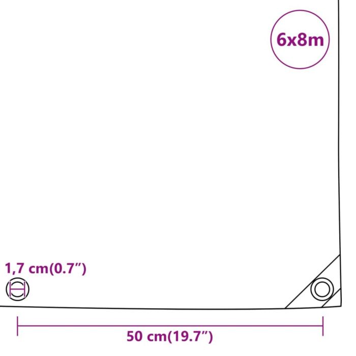 Vidaxl Tarpaulin 650 G/m² 6x8 M