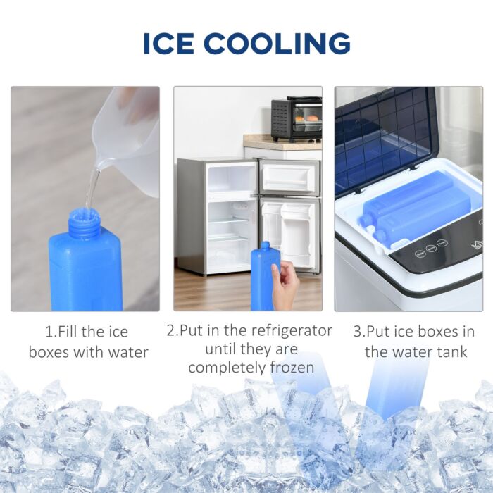 Homcom 3-in-1 Evaporative Air Cooler With 4l Water Tank, Portable Fan Cooler With Automatic Oscillation, Timer, Remote, White