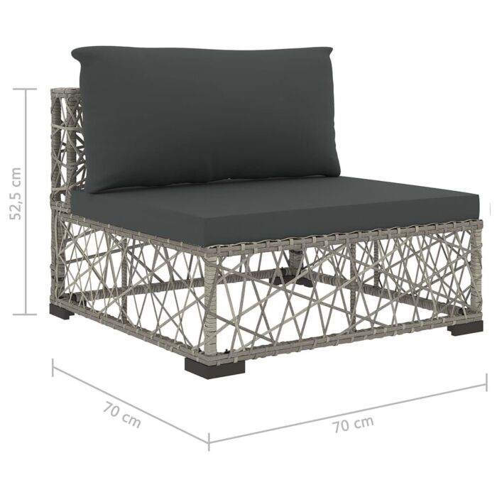 Vidaxl 5 Piece Garden Lounge Set With Cushions Poly Rattan Grey
