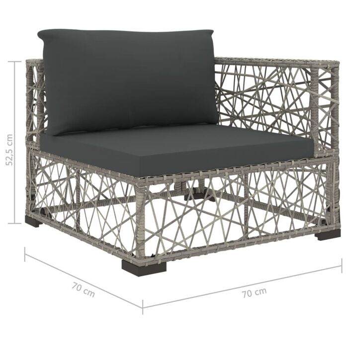 Vidaxl 5 Piece Garden Lounge Set With Cushions Poly Rattan Grey