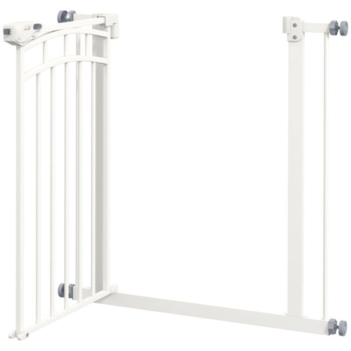 Pawhut Pressure Fit Stair Gate, Dog Gate W/ Auto Closing Door, For Small, Medium Dog, Easy Installation, For 74-80cm Opening