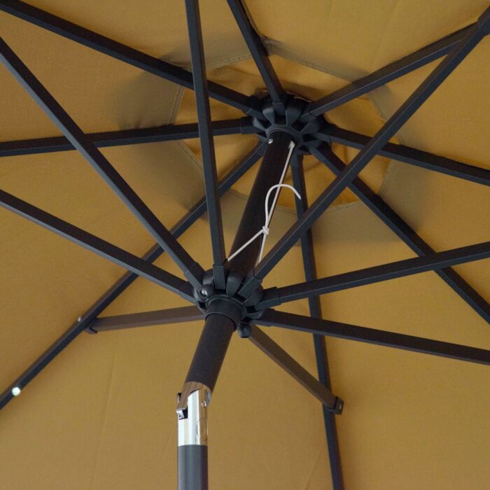 Outsunny 24 Led Solar Powered Parasol Umbrella-brown