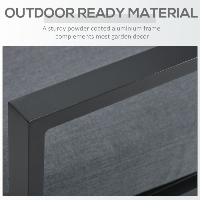 Outsunny 5-piece Aluminium Garden Furniture Sets, 4 Seater Outdoor Conversational Sofa Sectional With Gas Fire Pit Table For Yard Grey