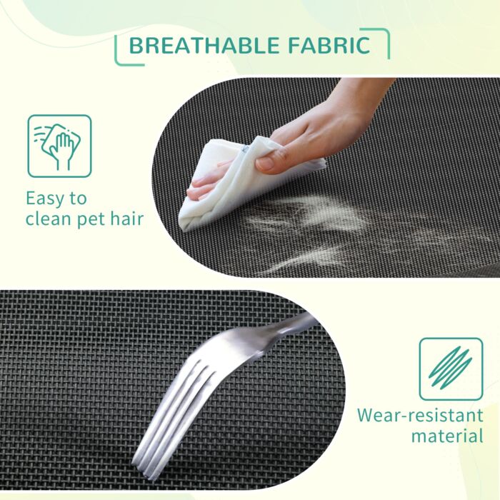 Pawhut Elevated Pet Bed Cooling Raised Cot-style Bed For Large Medium Sized Dogs With Non-slip Pads Breathable Mesh Fabric, 110 X 75 X 20 Cm - Black