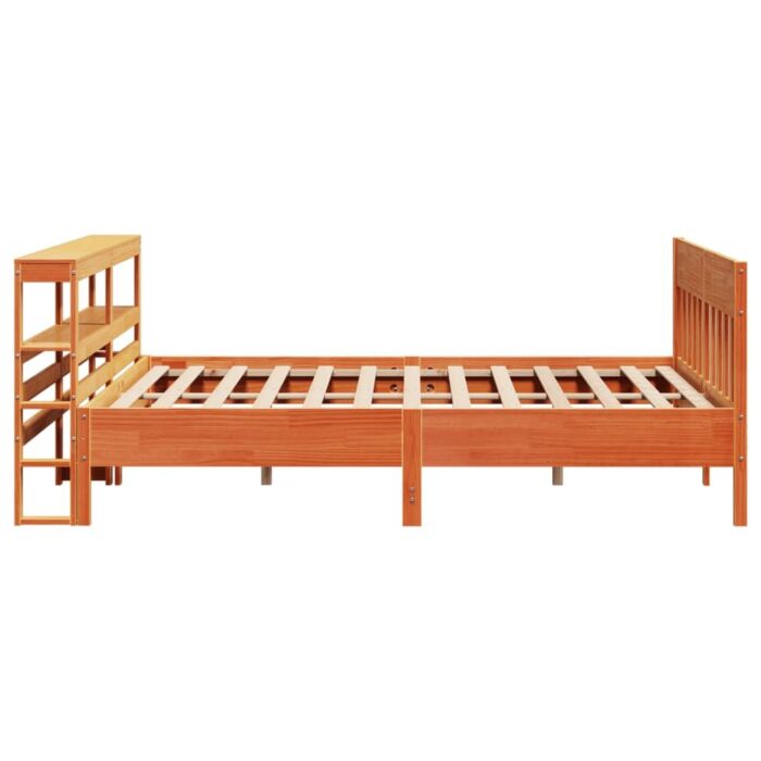 Vidaxl Bed Frame With Headboard Wax Brown 180x200 Cm Super King Solid Wood Pine