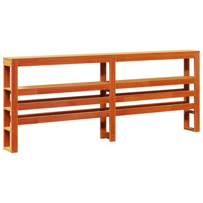 Vidaxl Bed Frame With Headboard Wax Brown 180x200 Cm Super King Solid Wood Pine
