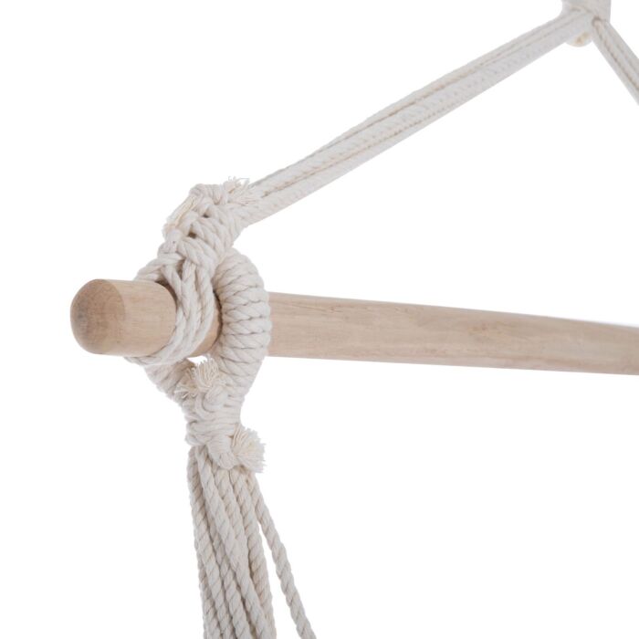 Outsunny Outdoor Hammock Hanging Rope Chair Garden Yard Patio Swing Seat Wooden W/ High Quality Cotton Cloth And Ropes (red)