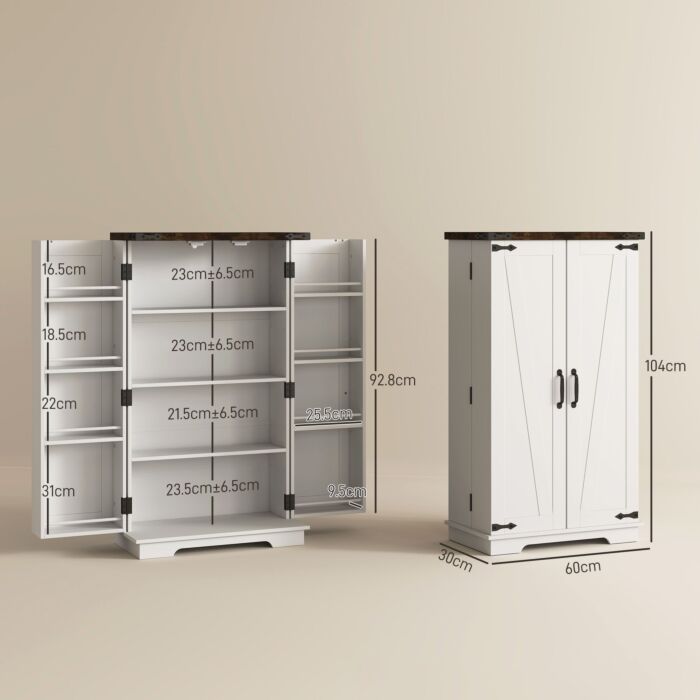 Homcom Multi-storage Farmhouse Style Cabinet - White