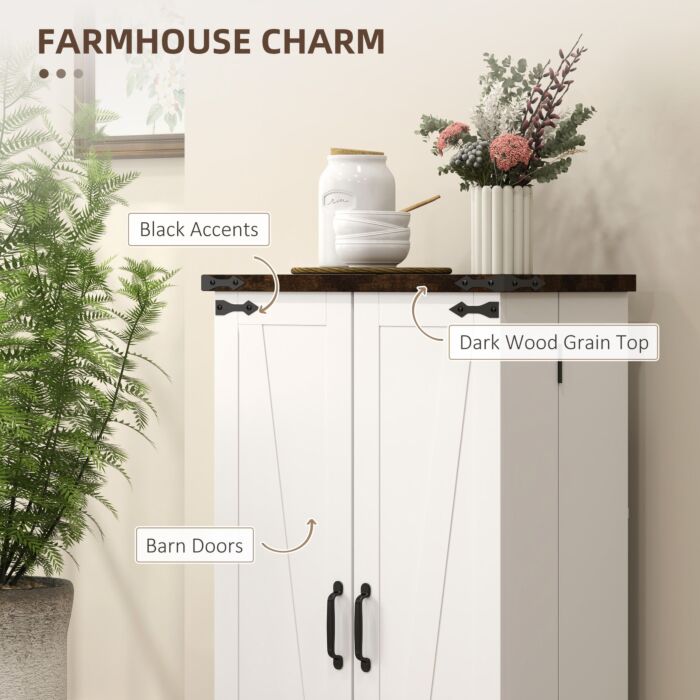 Homcom Multi-storage Farmhouse Style Cabinet - White