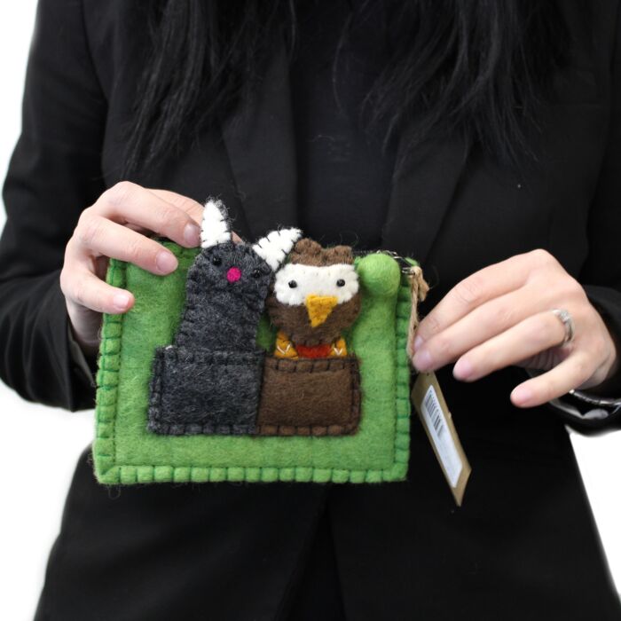 Pouch With Finger Puppets - Owl & Pussycat