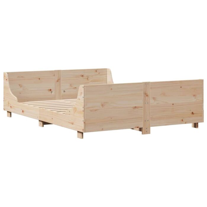 Vidaxl Bed Frame Without Mattress 150x200 Cm King Size Solid Wood Pine