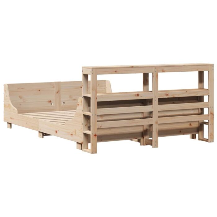 Vidaxl Bed Frame Without Mattress 150x200 Cm King Size Solid Wood Pine