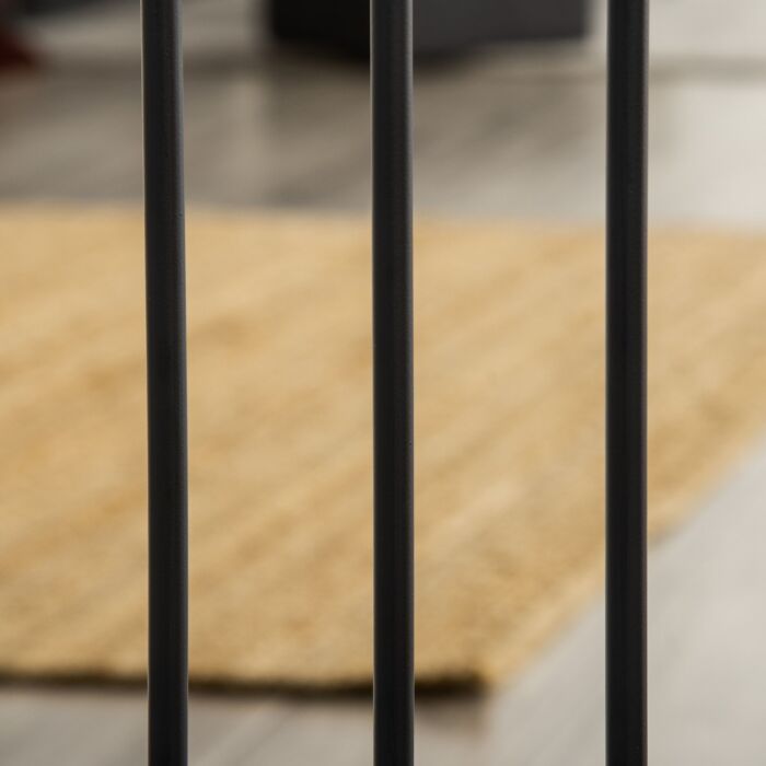 Pawhut Dog Gate With Cat Door Pet Safety Gate, Auto Close Double Locking Pine Wood Decoration, For Doorways Stairs Indoor, 74-80 Cm Wide, Black