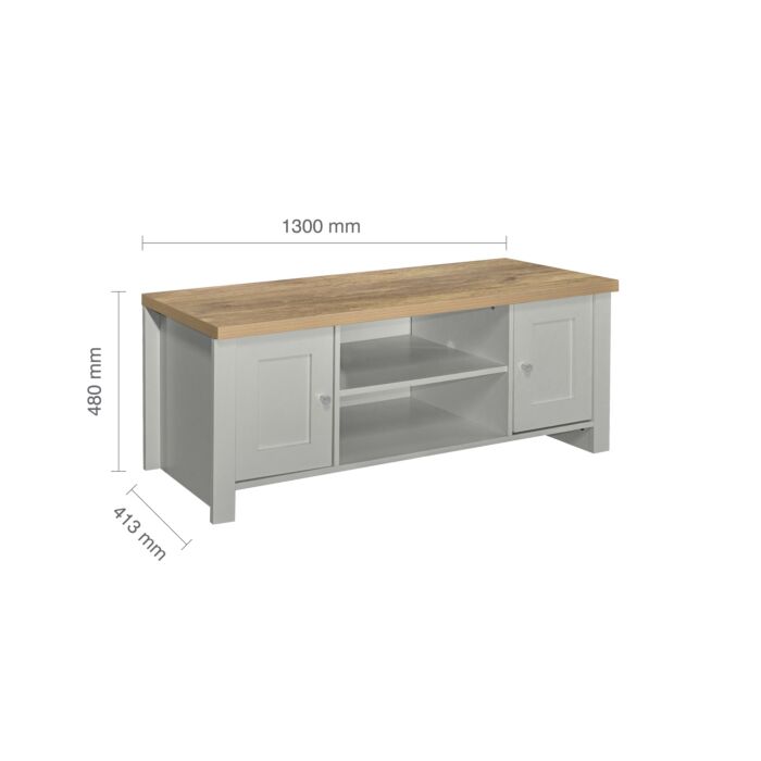 Highgate Large Tv Unit Grey & Oak