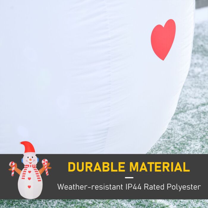 Homcom 2.4m Christmas Inflatable Snowman With Candy, Rotating Lighted For Home Indoor Outdoor Garden Lawn Decoration Party Prop