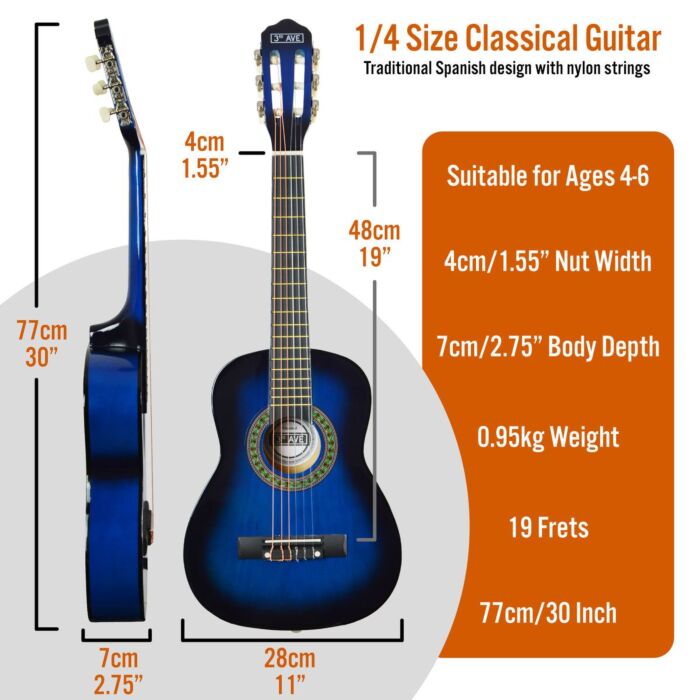 3rd Avenue 1/4 Size Classical Guitar Pack